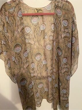 Show Me Your MuMu Sheer Taupe and Cream Printed Robe